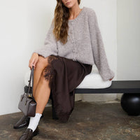 Lila Fuzzy Knit Cardigan