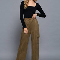Poet Suede Cargo Pants