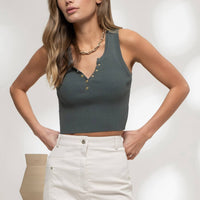Sabrina Snap Button Crop