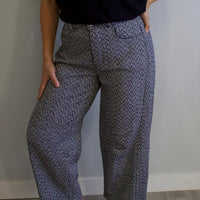 Benji Patterned Barrel Pants