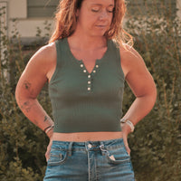 Sabrina Snap Button Crop