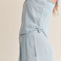 Soft Breeze Chambray Wide Leg Pant