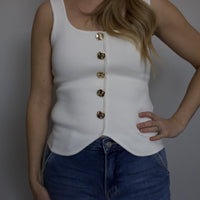 Darla Gold Button Tank