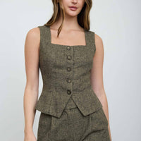 Cora Tweed Peplum Vest
