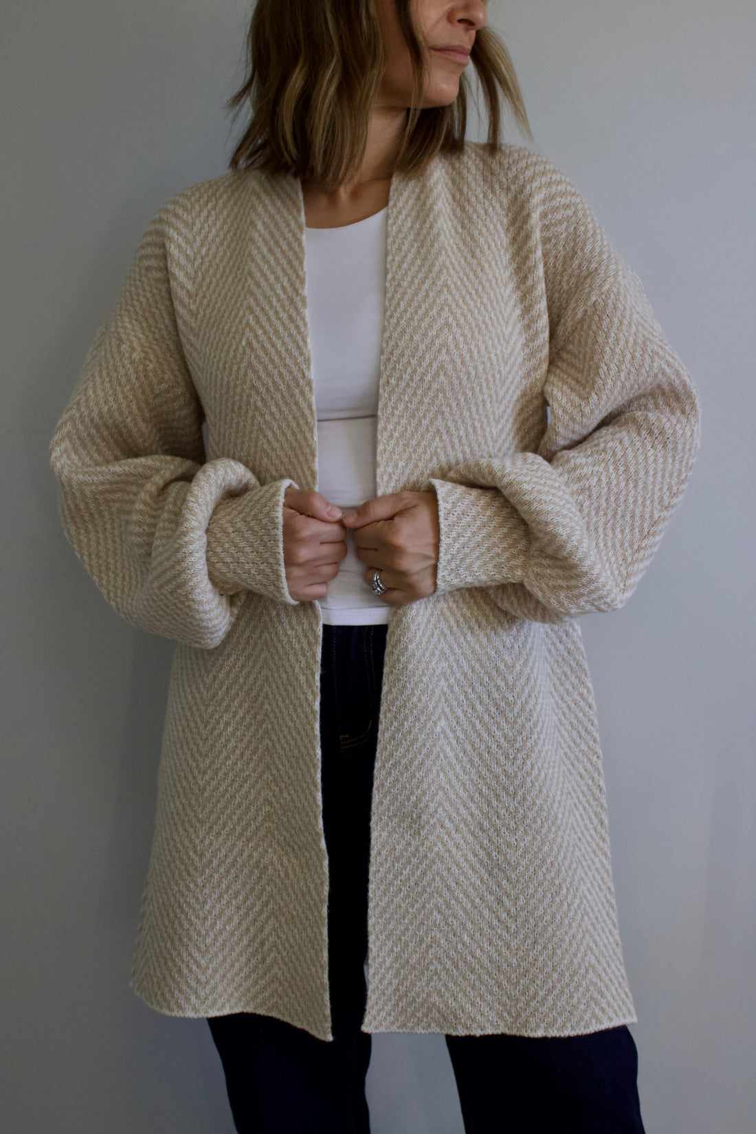 Chase Herringbone Cardigan