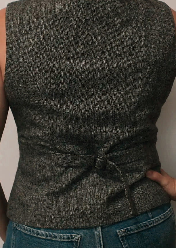 Cora Tweed Peplum Vest