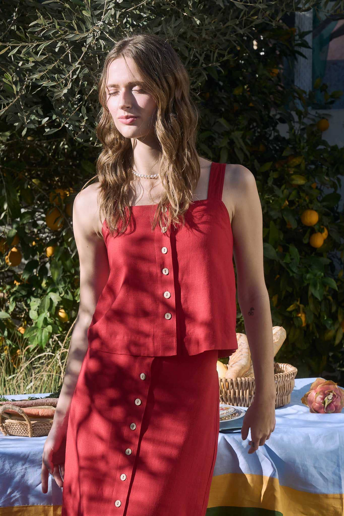 Noah Square Neck Linen Top
