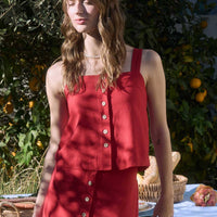 Noah Square Neck Linen Top