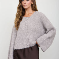 Lila Fuzzy  Knit Cardigan