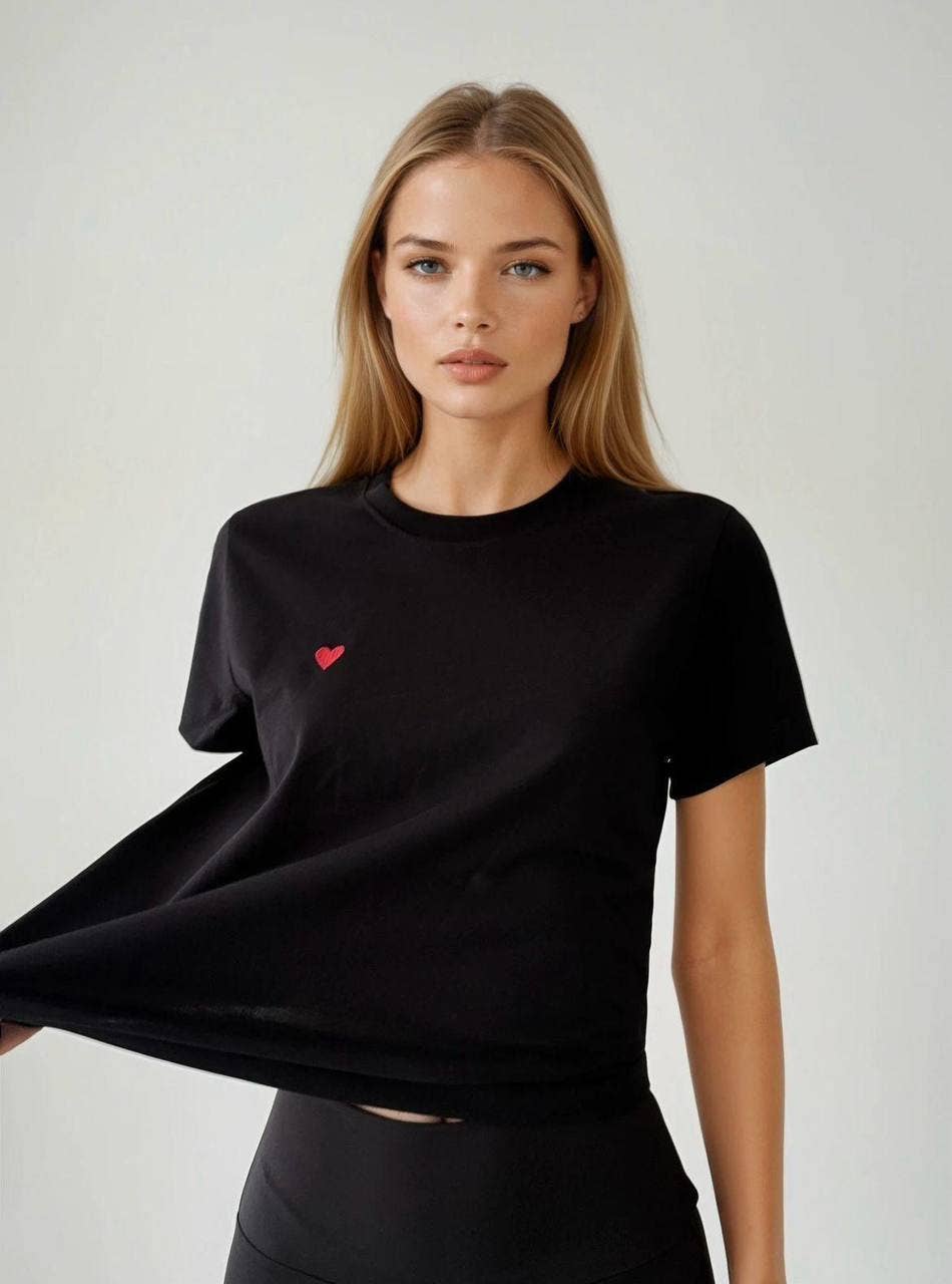 Alix Heart Embroidered Tee