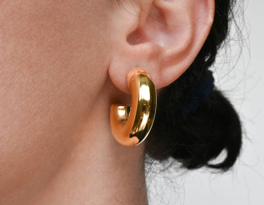 Chunky Tube Hoops - Waterproof Chunky Medium Hoop Earrings