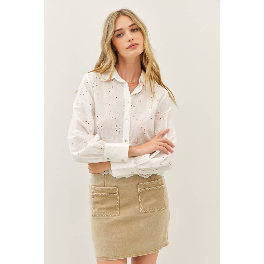 Harlow Embroidery Button Down