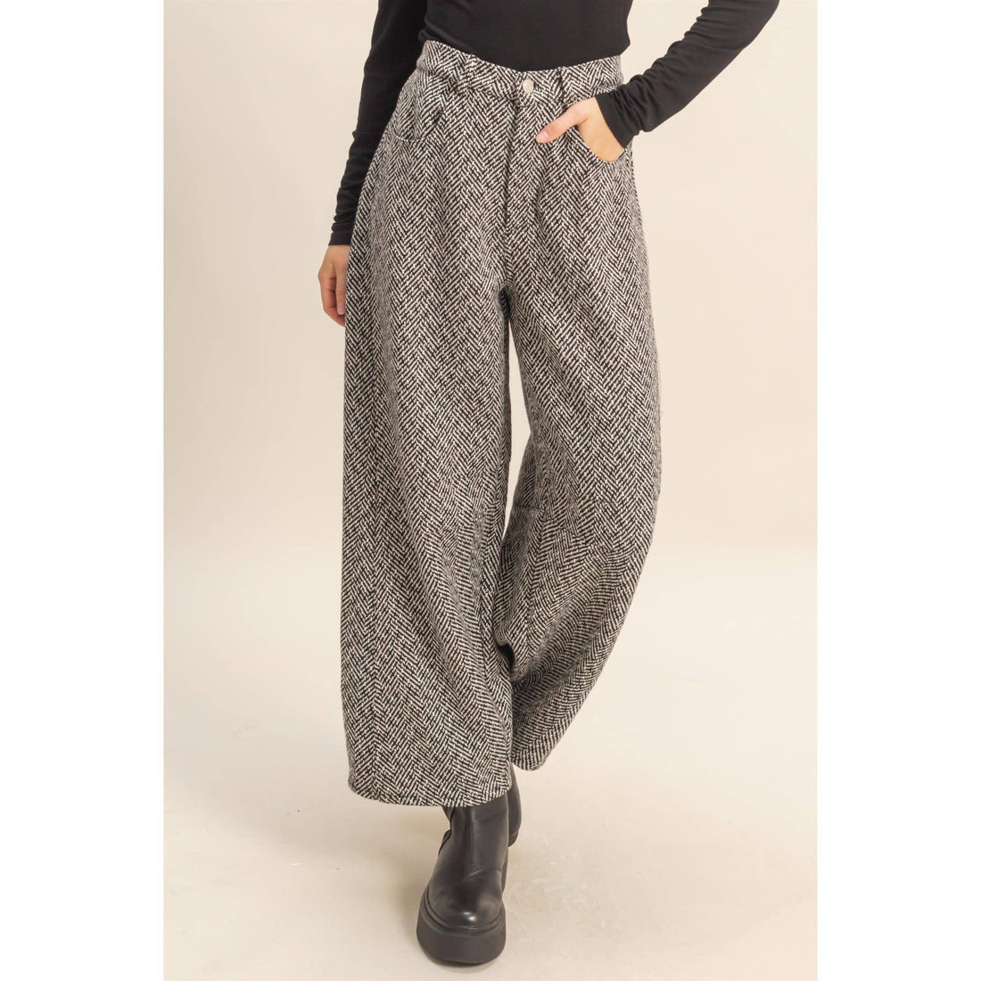Benji Patterned Barrel Pants
