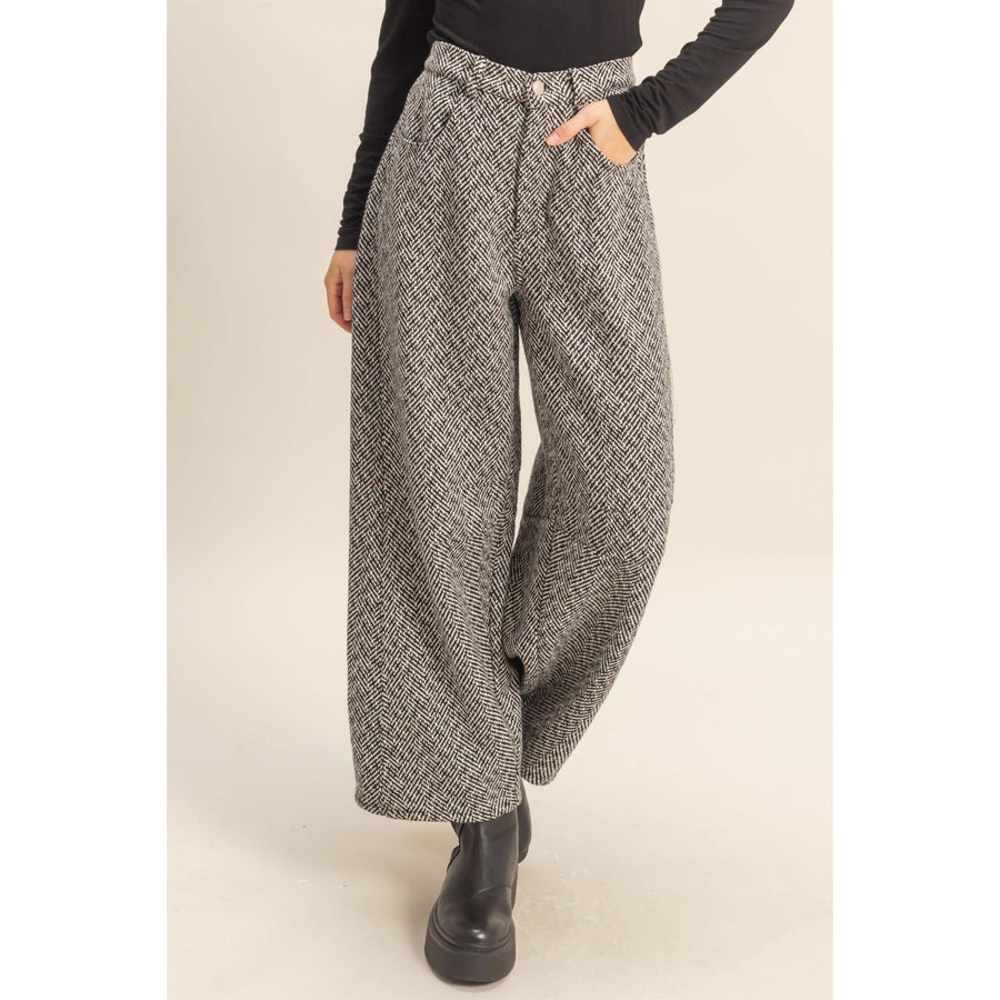 Benji Patterned Barrel Pants