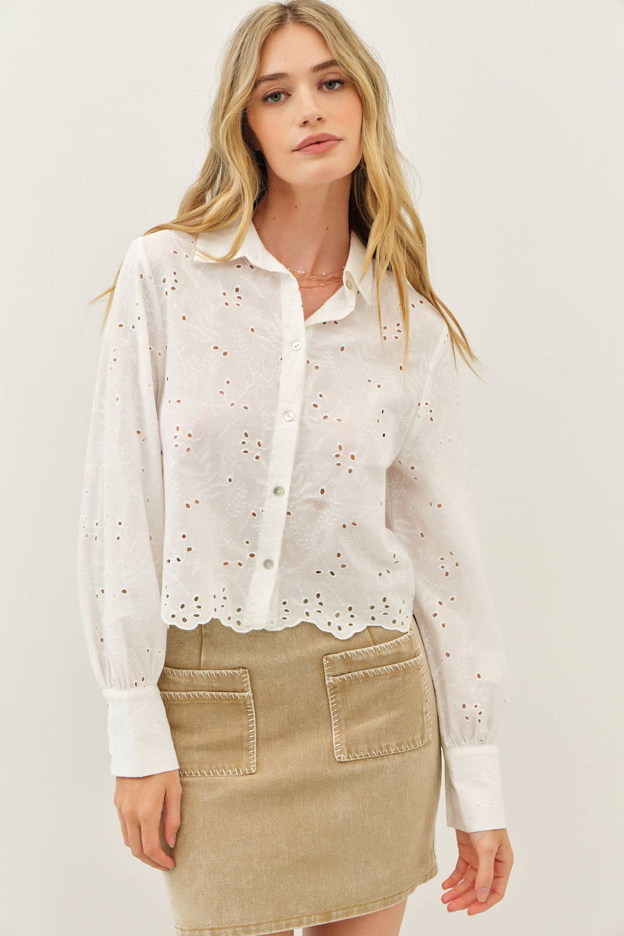 Harlow Embroidery Button Down