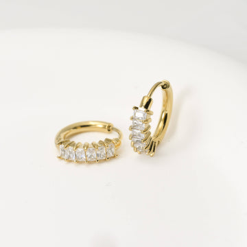 Baguette Diamond Hoops