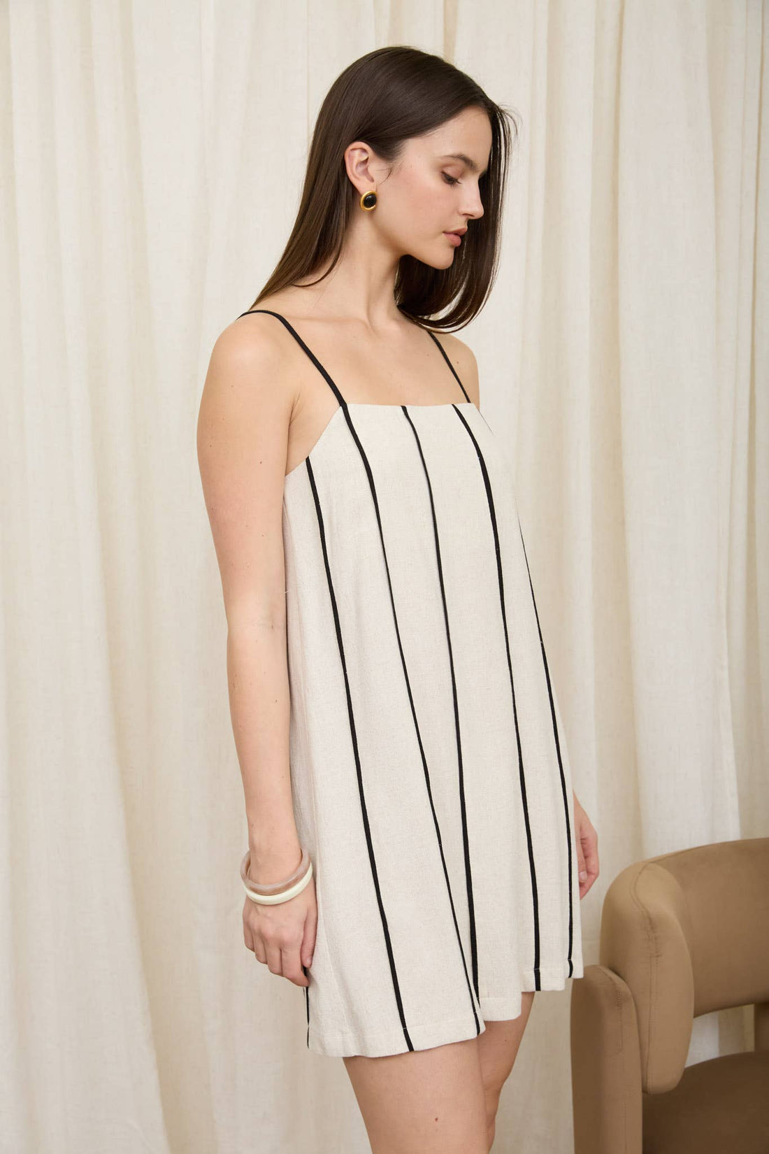 Gabby Stripe Linen Mini Dress