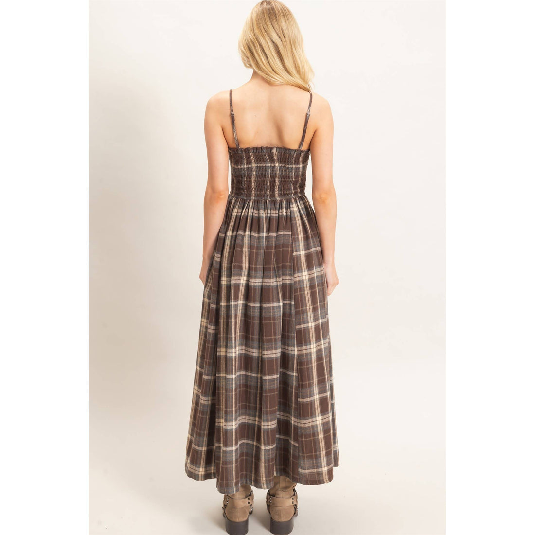 Amelia Plaid Maxi Dress