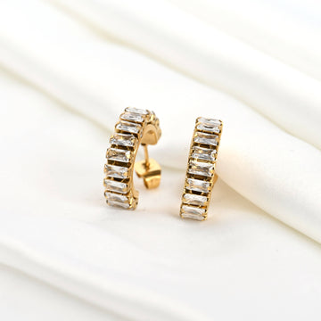 Gold CZ Hoops