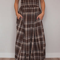 Amelia Plaid Maxi Dress