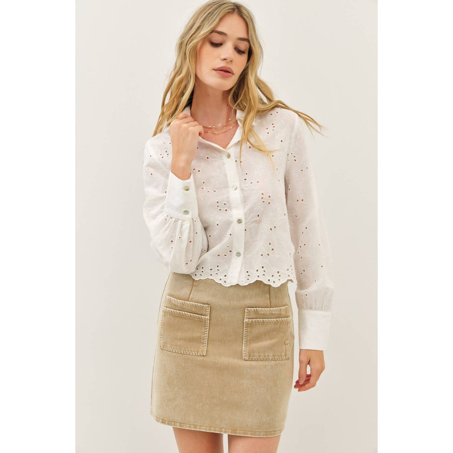 Harlow Embroidery Button Down