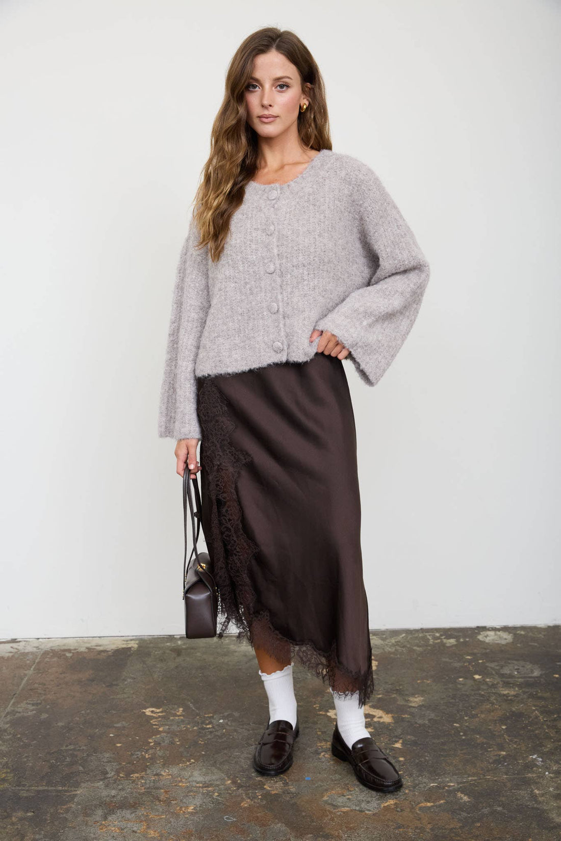 Lila Fuzzy  Knit Cardigan