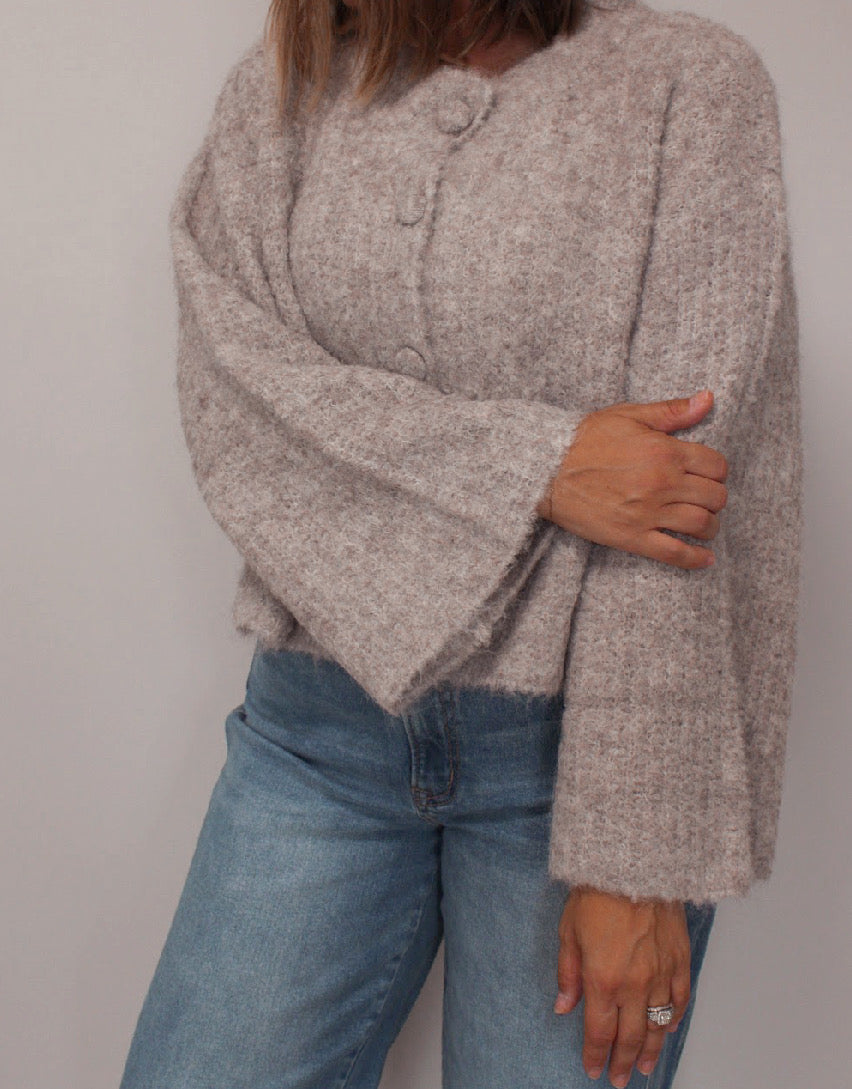 Lila Fuzzy  Knit Cardigan