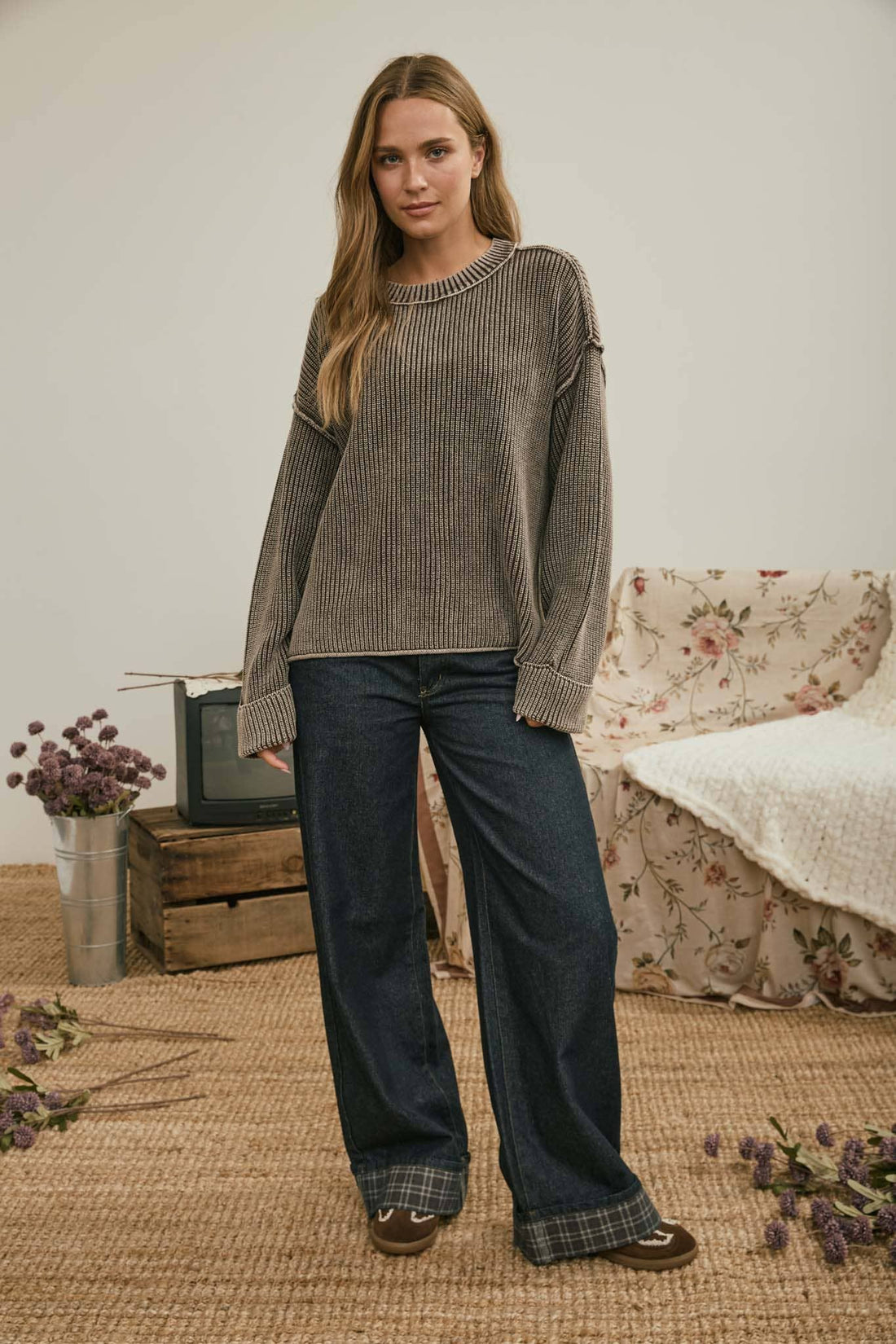 Indie Folded Cuff Sweater