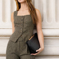 Cora Tweed Peplum Vest