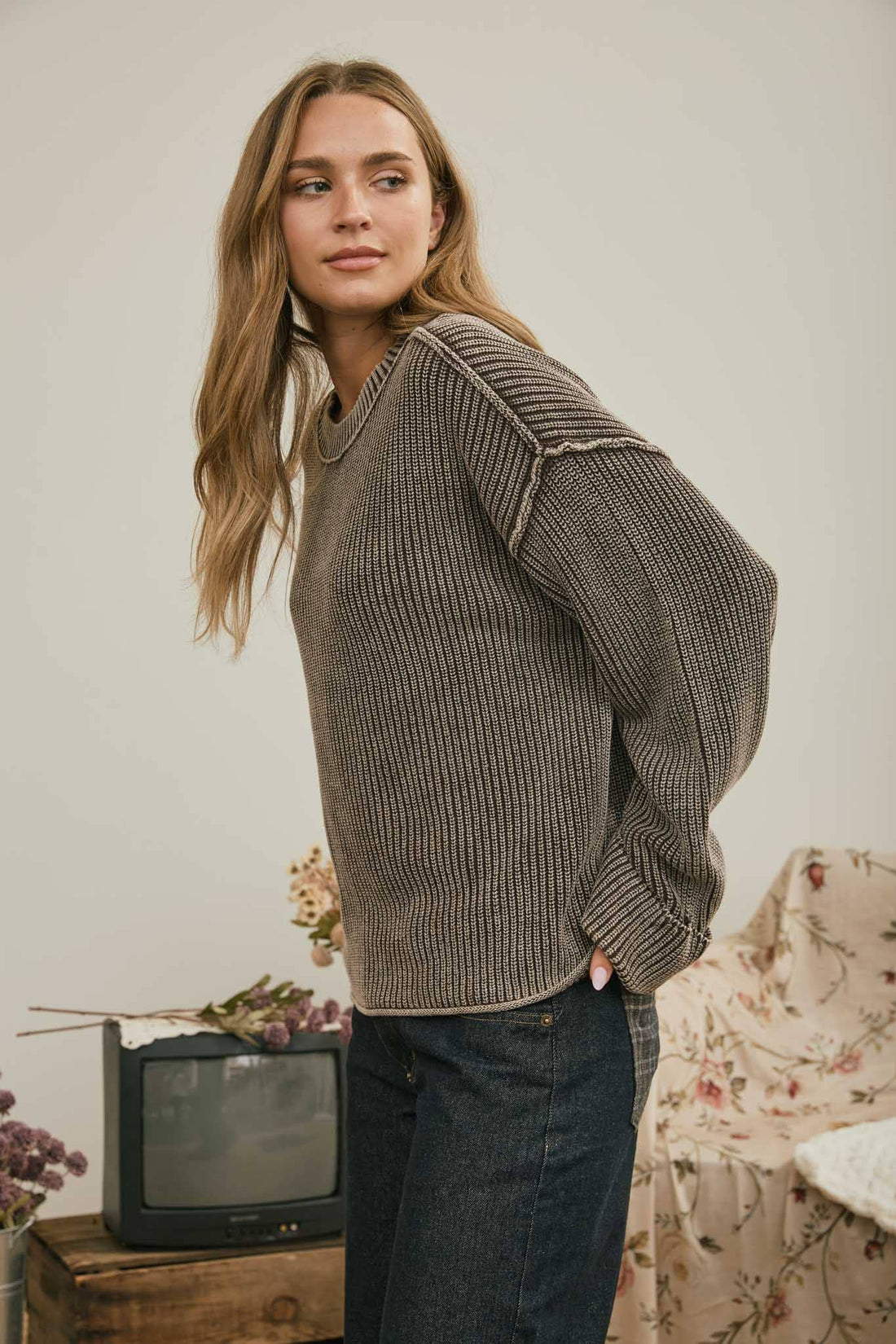 Indie Folded Cuff Sweater