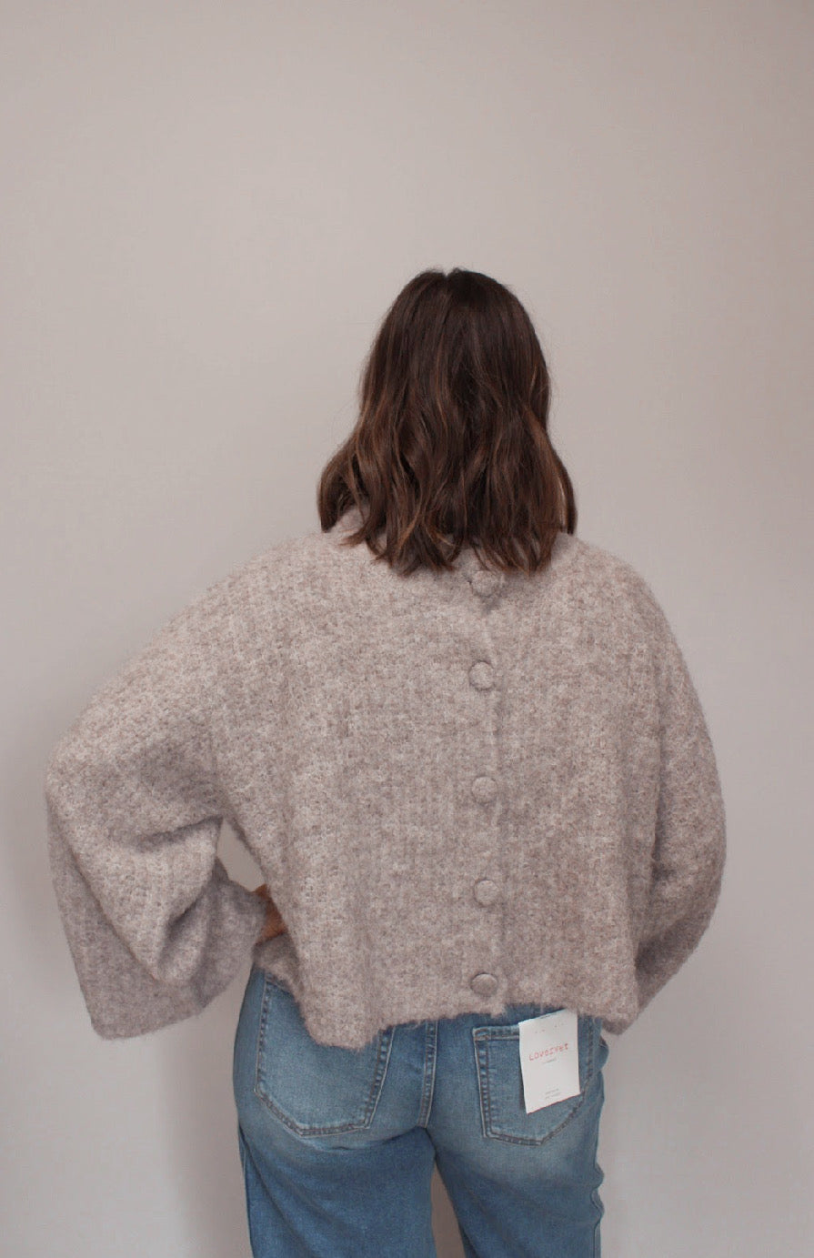 Lila Fuzzy  Knit Cardigan