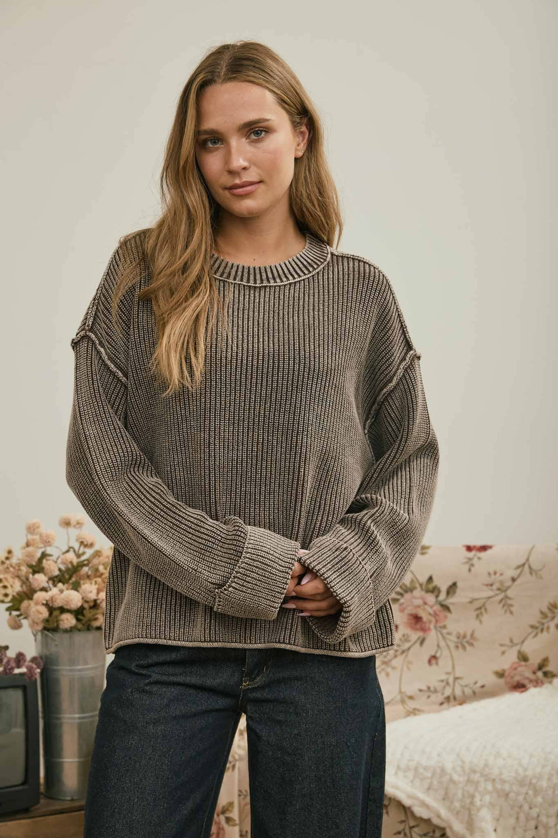 Indie Folded Cuff Sweater