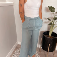 Soft Breeze Chambray Wide Leg Pant