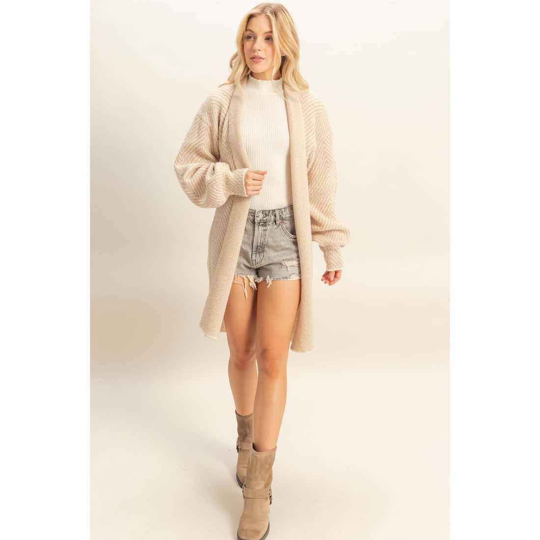 Chase Herringbone Cardigan