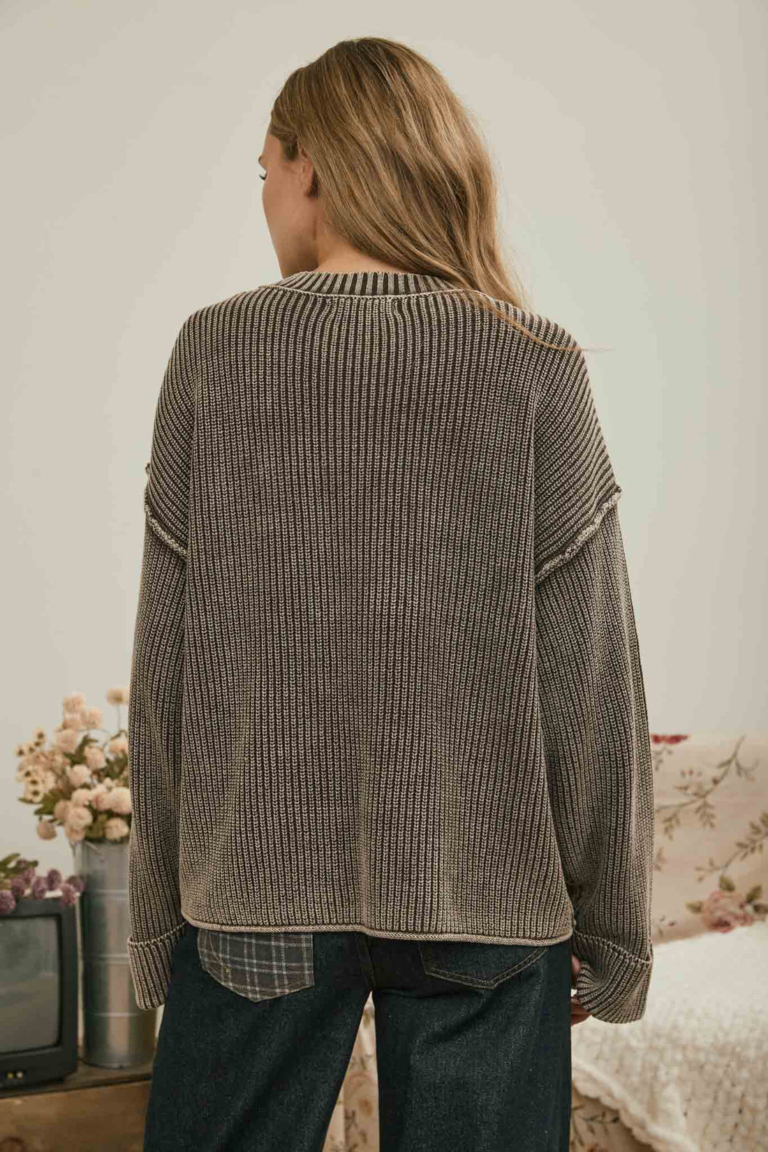 Indie Folded Cuff Sweater