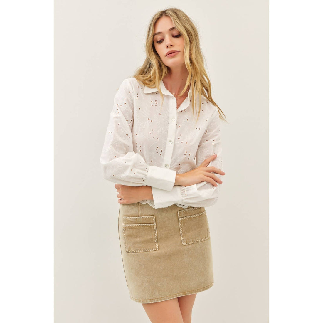 Harlow Embroidery Button Down