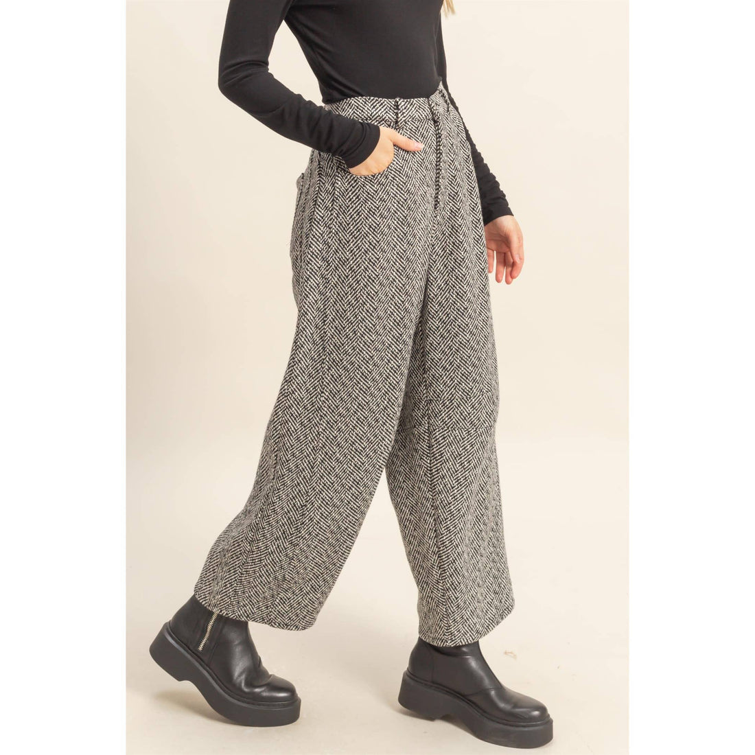 Benji Patterned Barrel Pants