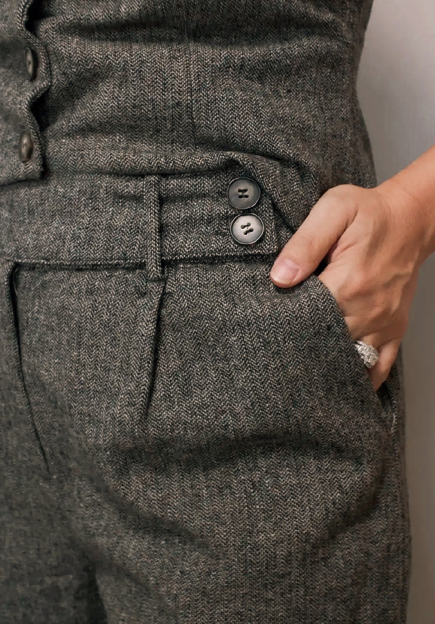 Cora Wide Leg Tweed Pants
