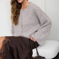Lila Fuzzy  Knit Cardigan