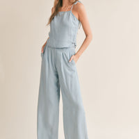 Soft Breeze Chambray Wide Leg Pant