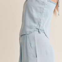 Soft Breeze Chambray Wide Leg Pant