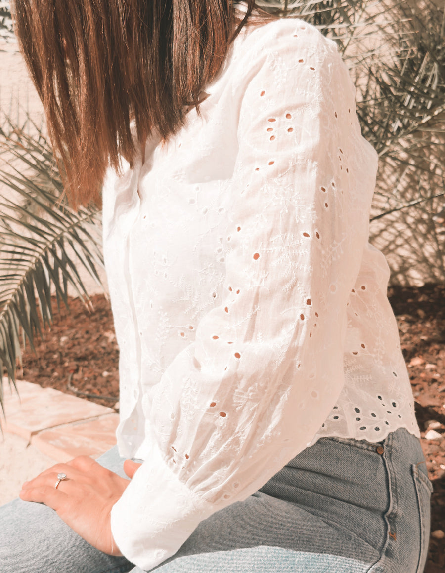 Harlow Embroidery Button Down