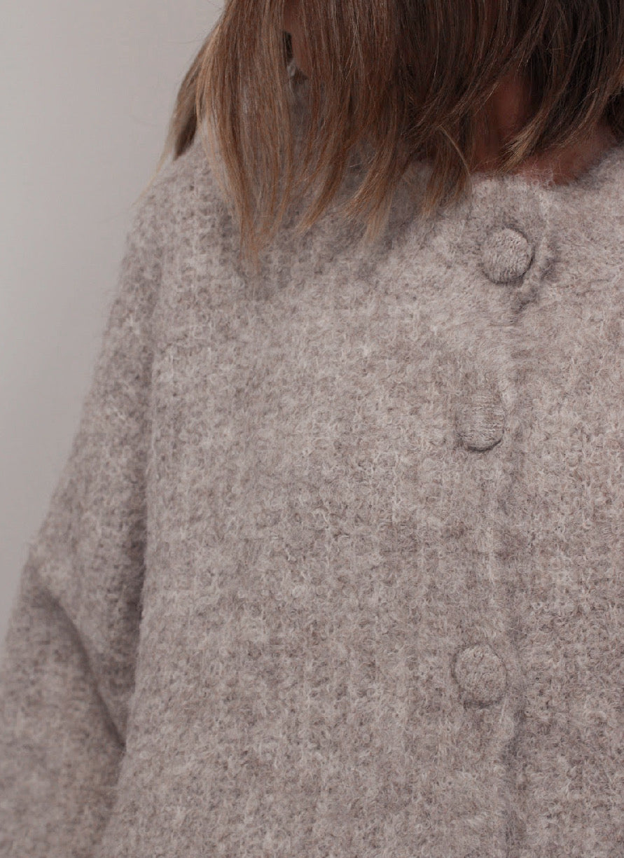 Lila Fuzzy  Knit Cardigan