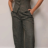 Cora Tweed Peplum Vest