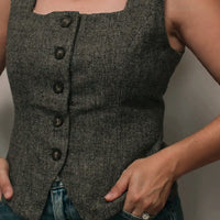 Cora Tweed Peplum Vest