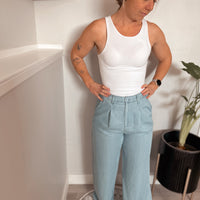 Soft Breeze Chambray Wide Leg Pant