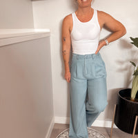 Soft Breeze Chambray Wide Leg Pant