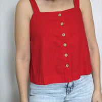 Noah Square Neck Linen Top