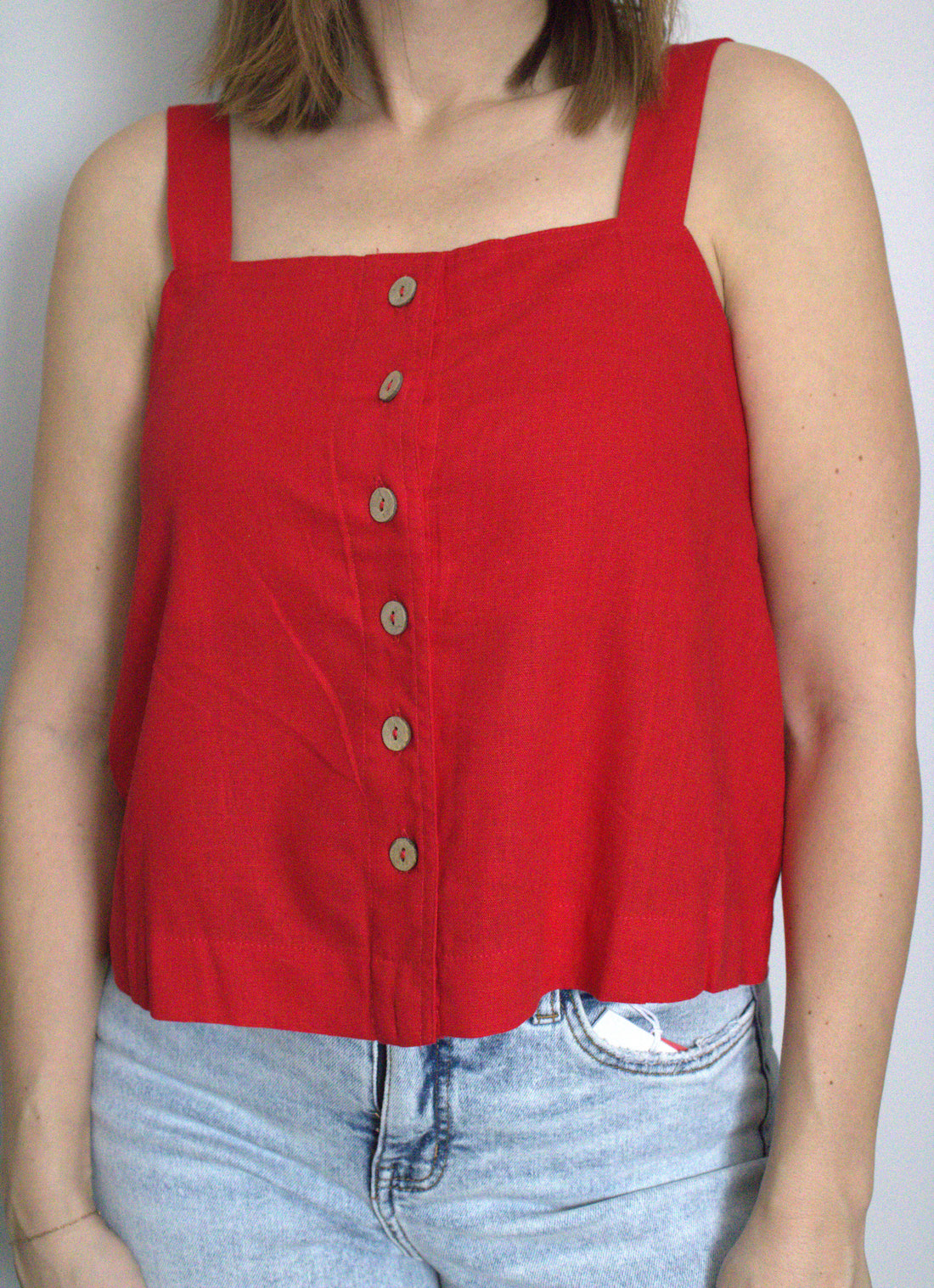 Noah Square Neck Linen Top