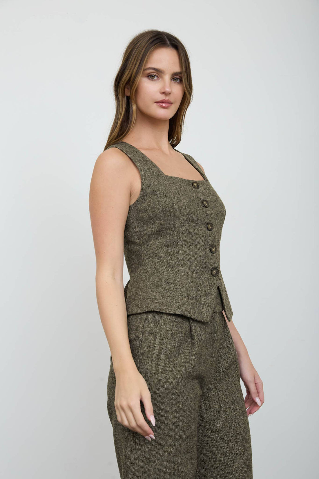 Cora Tweed Peplum Vest